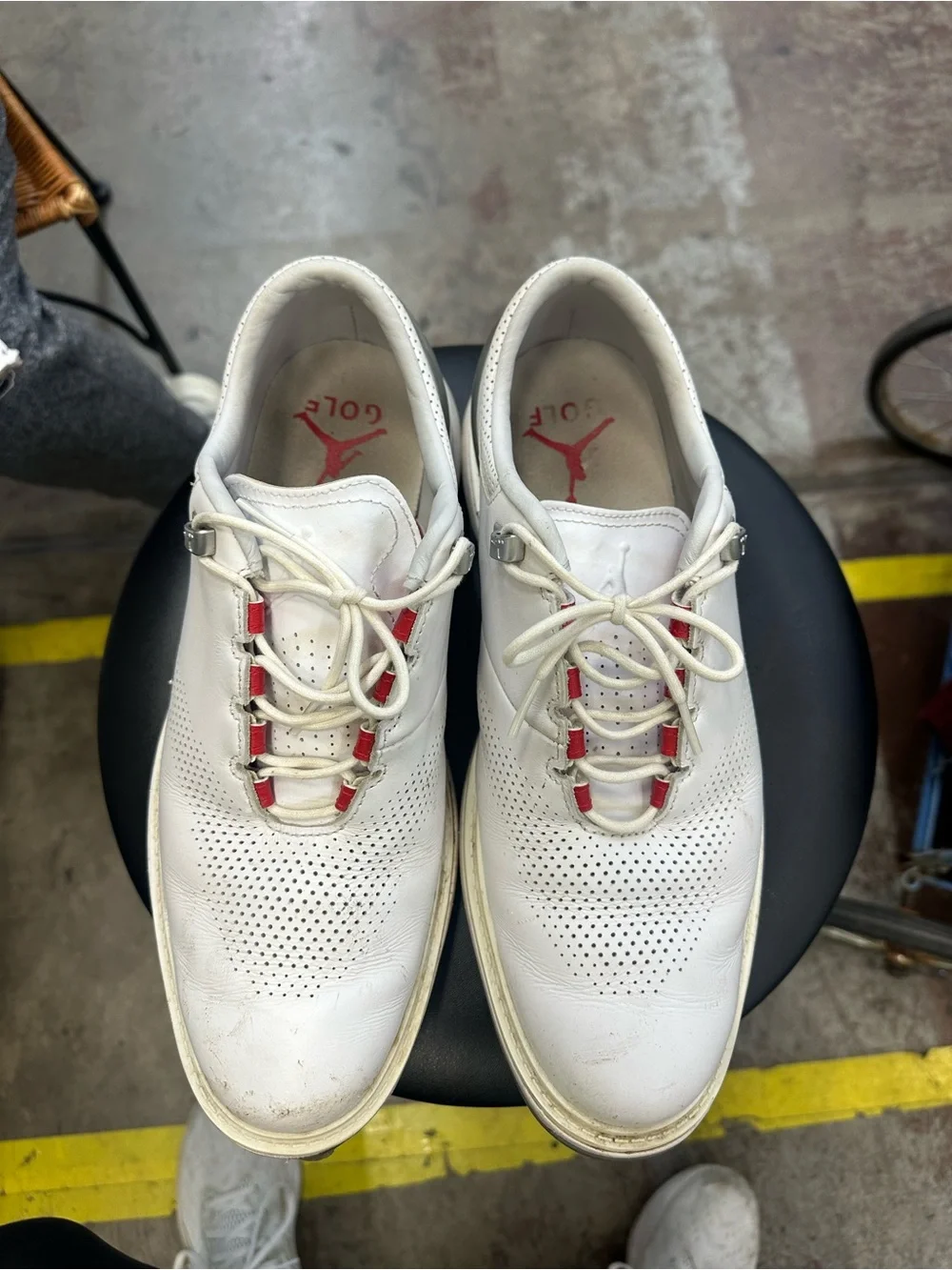 Air Jordan Men's White Casual Leather Golf Shoe